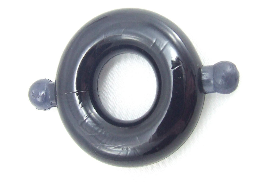 H2h Cock Ring Elastomer Large Smoke Black