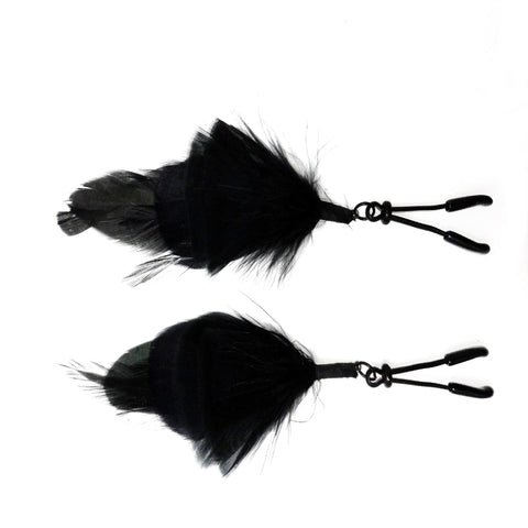 Bijoux Wide Tweezer Clamp Feather Black