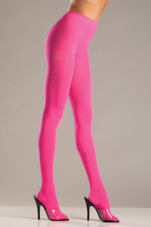 Opaque Nylon Pantyhose Neon Pink