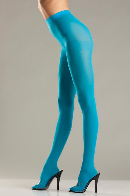 Opaque Nylon Pantyhose Turquoise