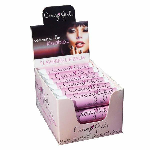 Crazy Girl Lip Balm Pink Cupcake 18 Pc Dsp