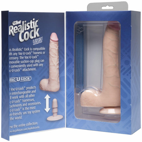 Realistic Cock 9 Slim White "