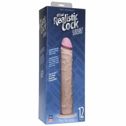 Realistic Cock 12 White "