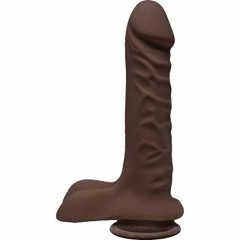 The D Super D 8 W-balls Chocolate Brown Dildo "