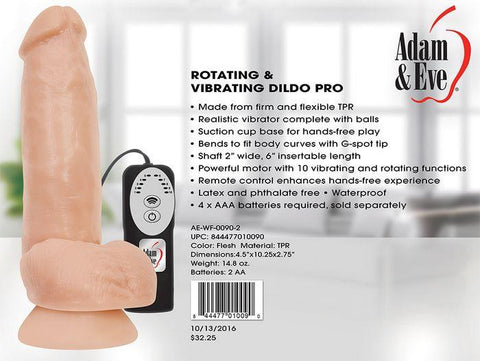 Adam & Eve Rotating & Vibrating Dildo Pro