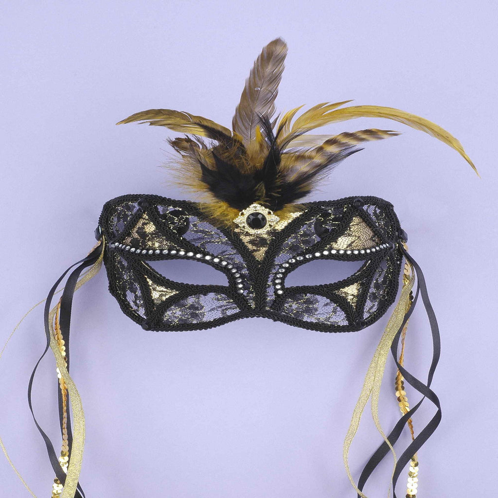 Mask Black -gold Lace