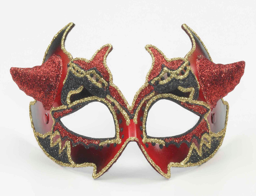 Venetian Mask Red W-devil Horns