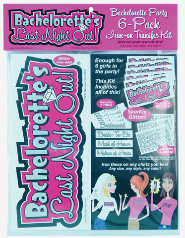 Bachelorette Party Iron On Kit 6 Pack