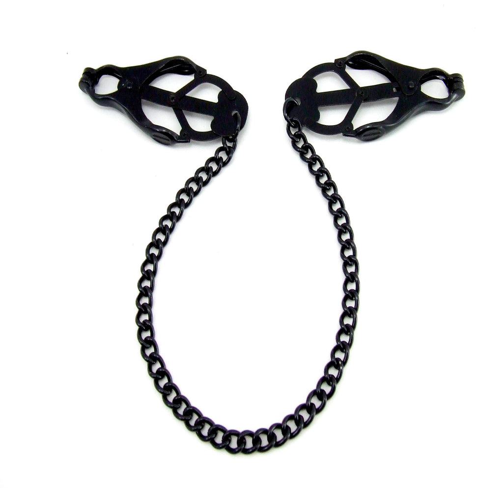 H2h Nipple Clamps Jaws W- Chain Black