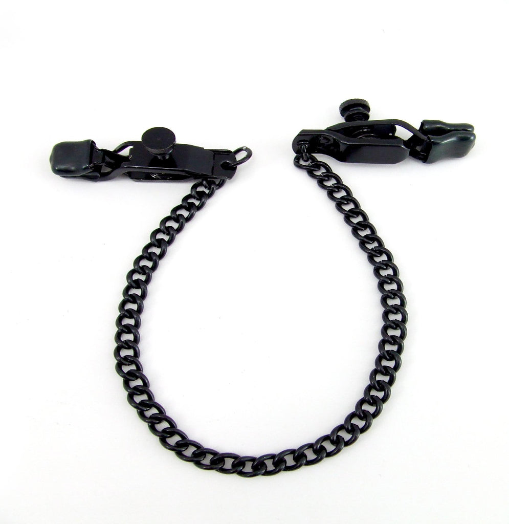 Nipple Clamps Criss Cross W-chain Black