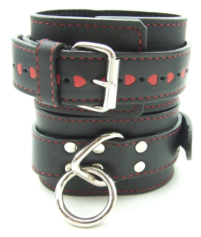 H2h Restraint Ankle Leather W-red Hearts