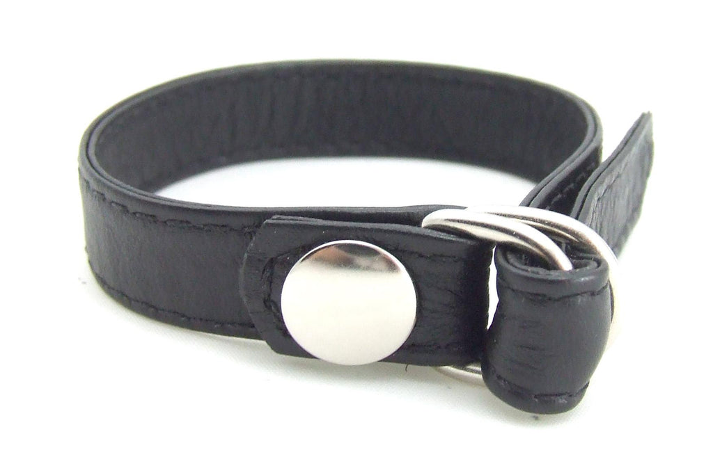 H2h Cock Ring Leather D Ring W-snap Black