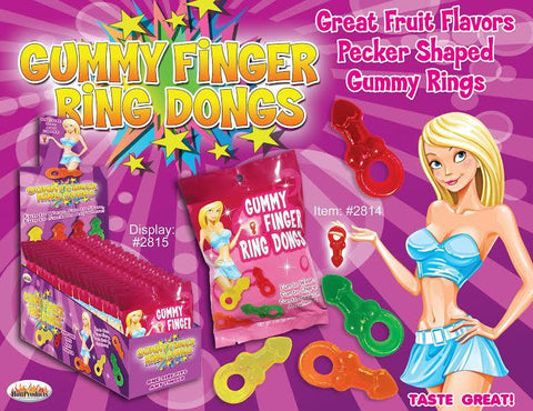 Gummy Finger Ring Dongs 12pc Display