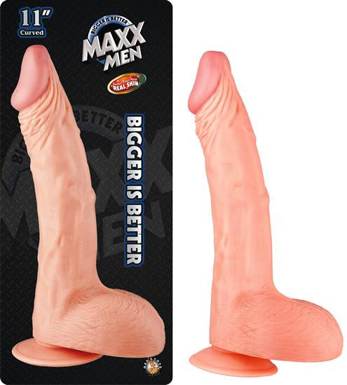 Maxx Men 11in Curved Dong Flesh