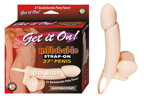 Get It On Inflatable Strap On 27 Penis Flesh "