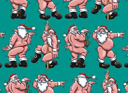 Santa The Stripper Wrapping Paper