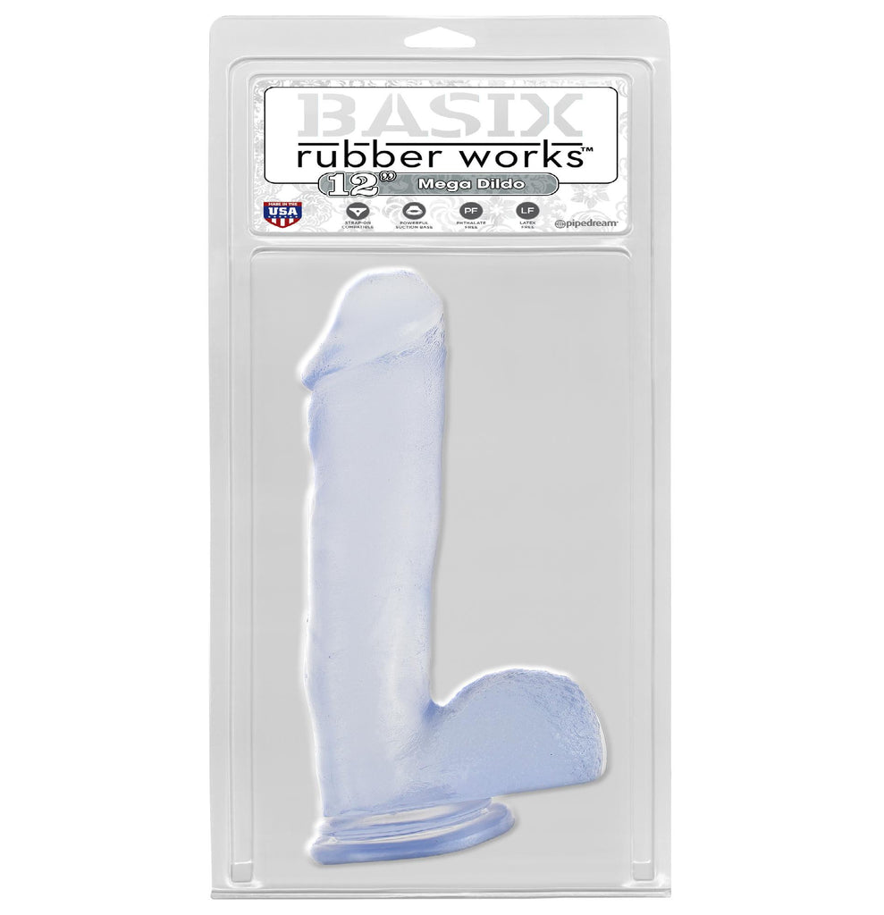 Basix 12 Mega Dildo Clear "