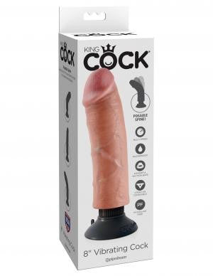 King Cock 8in Cock Flesh Vibrating