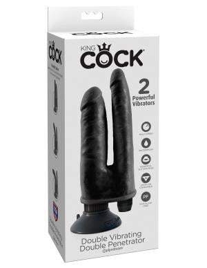 King Cock Double Penetrator Black Double Vibrating