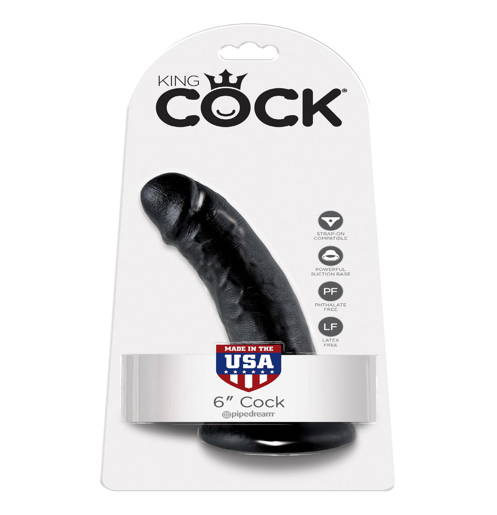 King Cock 6in Cock Black