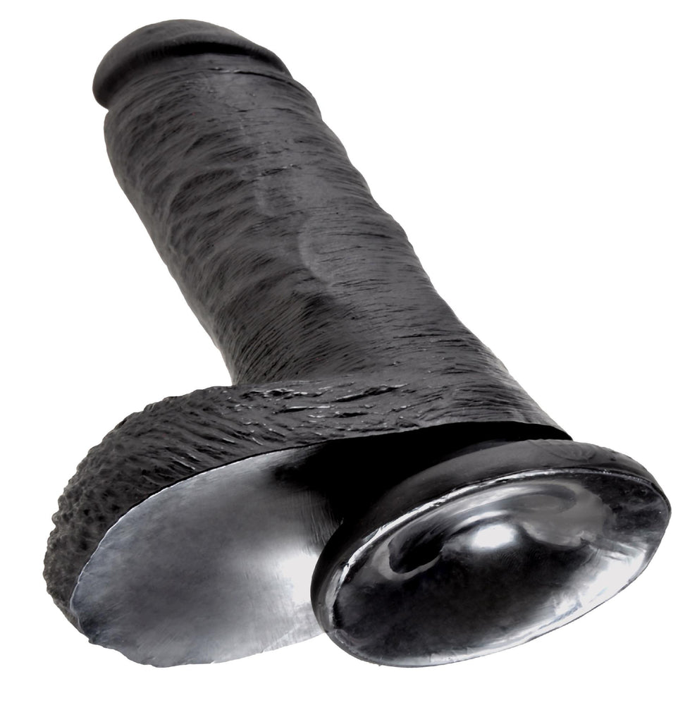 King Cock 8in Cock W-balls Black