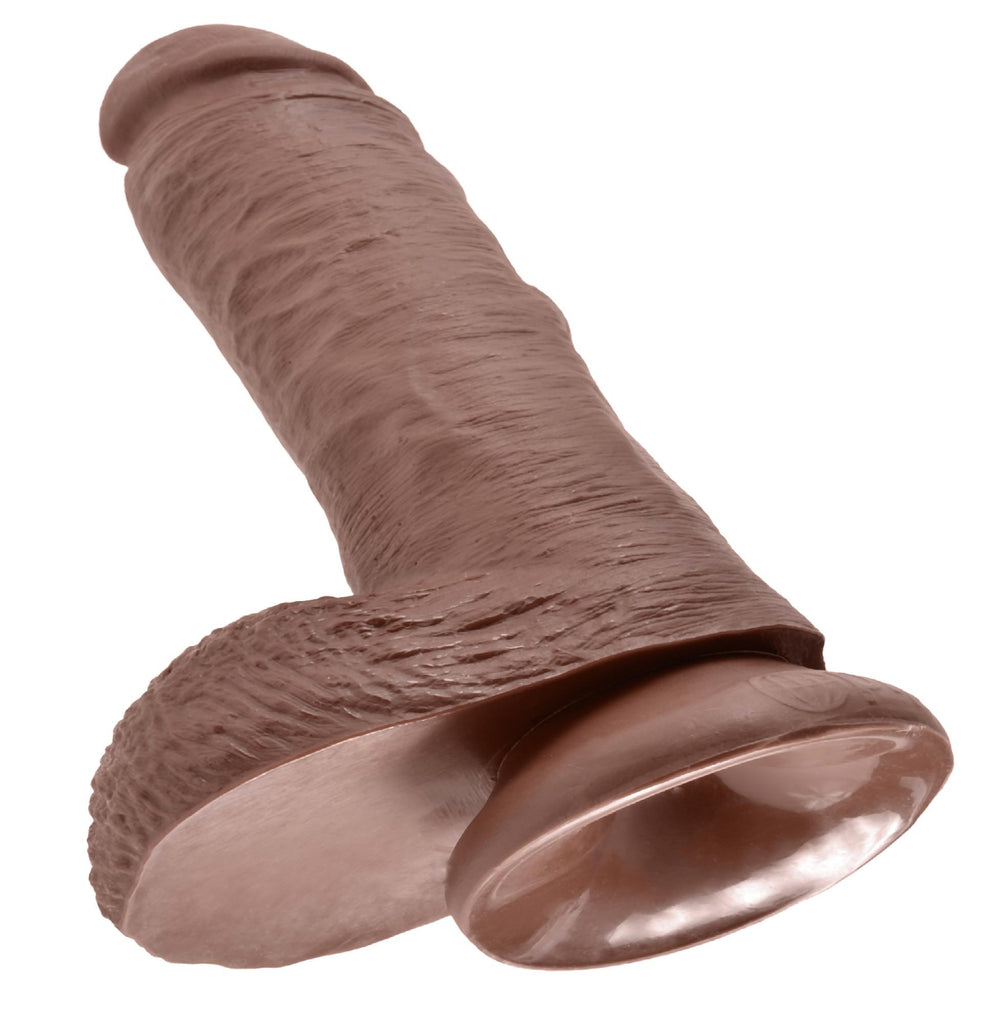 King Cock 8in Cock W-balls Brown