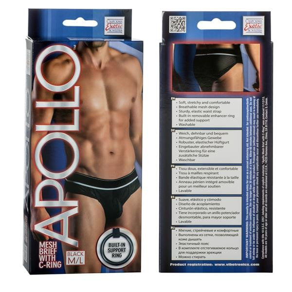 Apollo Mesh Brief W-cring Black M-l