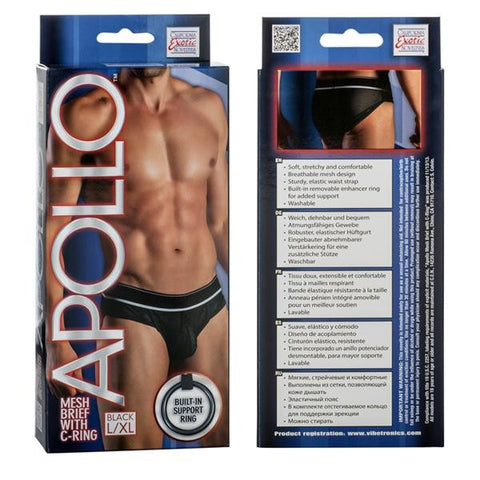 Apollo Mesh Brief W-cring Black L-xl