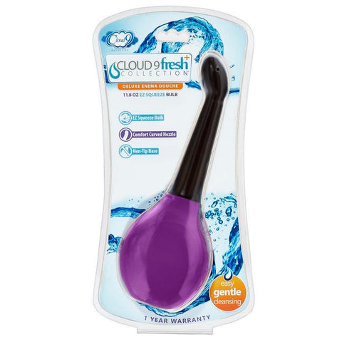 Cloud 9 Fresh + Deluxe Anal Soft Tip Enema Douche 11.8 Oz W- Ez Squeeze Bulb