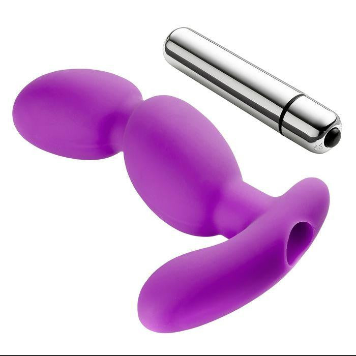 Prostate Pro Soft Angled Tip Anal Prostate Massager Purple W-c Rings