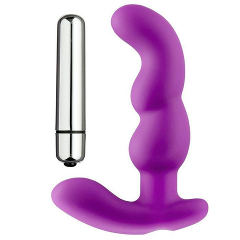 Prostate Pro Soft Angled Tip Prostate Anal Massager Purple W-c Rings