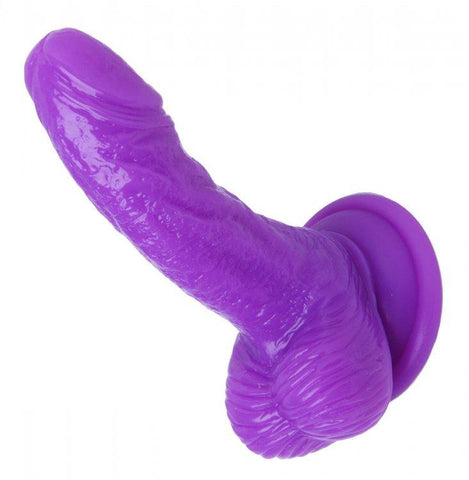 Silicone Curvy 4 Suction Cup Dildo Purple "